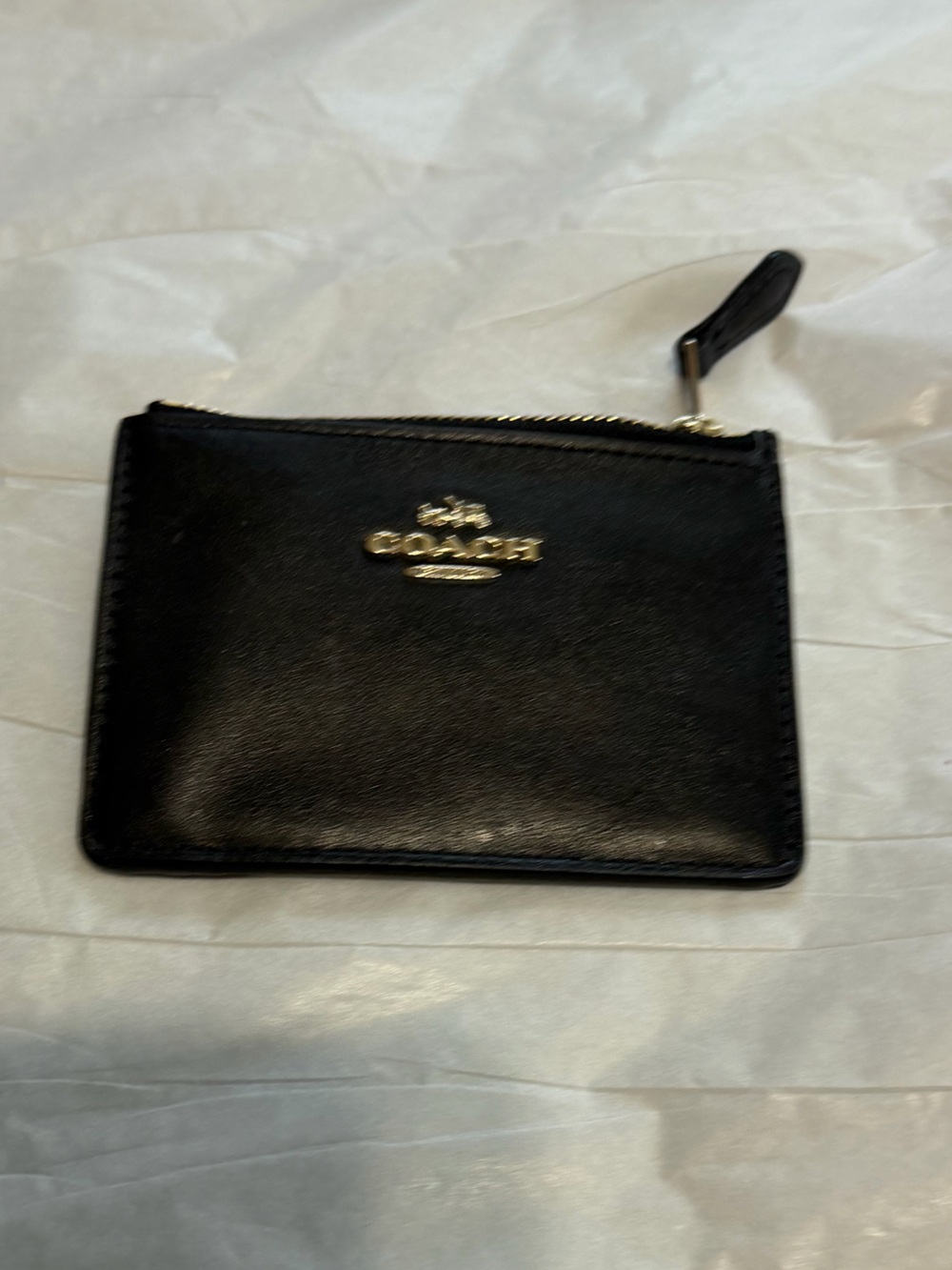 Coach Black Leather Zip Card Id and card holder